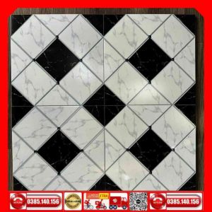 Gạch lát sàn Toilet 3 23106 trắng đen chống trơn
