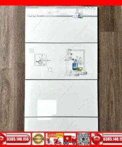 Gạch 30x60 Porcelain siêu bóng trắng vân xám