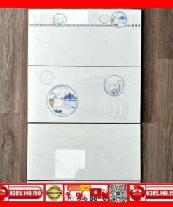 Gạch 30x60 Porcelain siêu bóng trắng vân xám