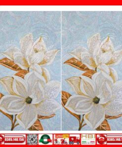 Tranh Mosaic Gốm bông hoa trắng VINHHD32
