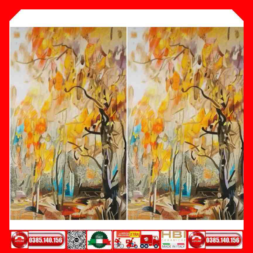 Tranh Mosaic Gốm bông hoa vàng