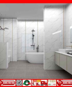 Gach 45x90 Prime 26000 trắng vân xám khói