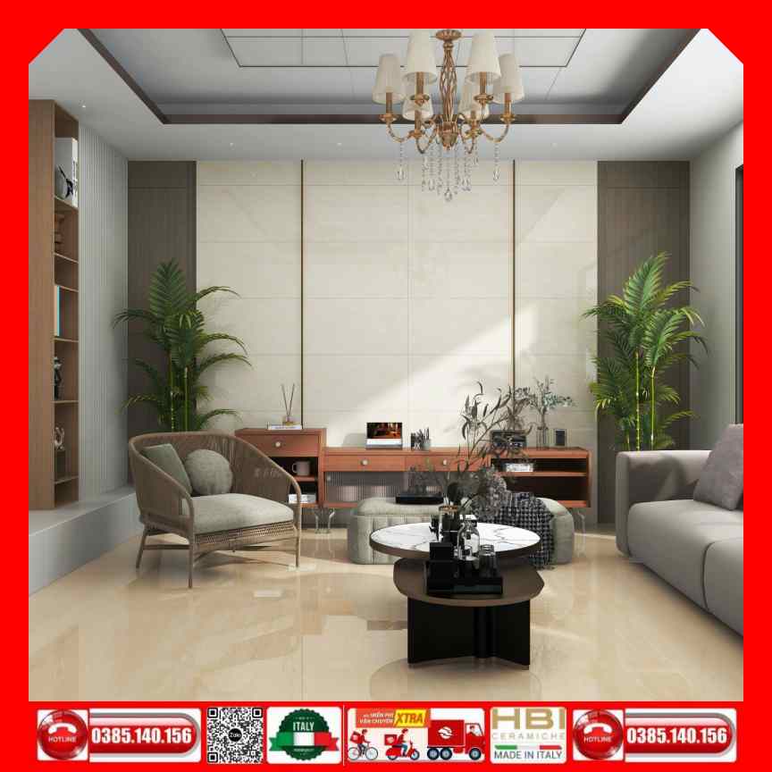 Gach 45x90 Prime 26001 vàng kem