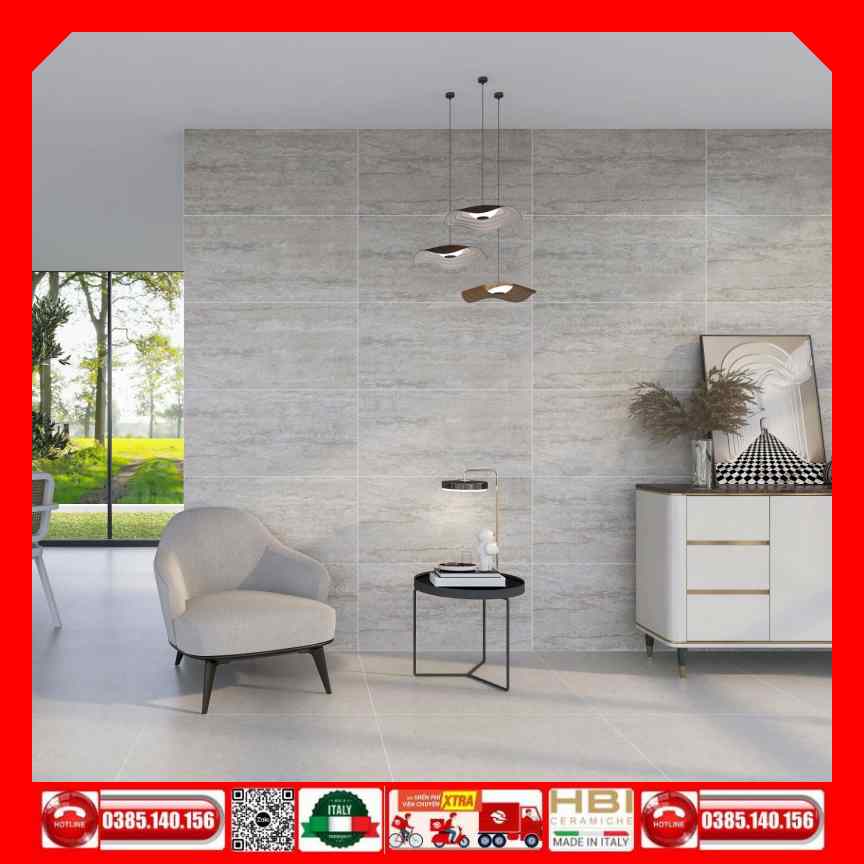Gach 45x90 Prime 26009 vân Travertino xam