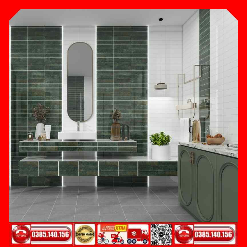 Gạch Mosacic 75x300 Prime 18906-18E06 màu xanh