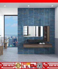 Gạch Mosacic 75x300 Prime 18E07 thanh xanh bóng