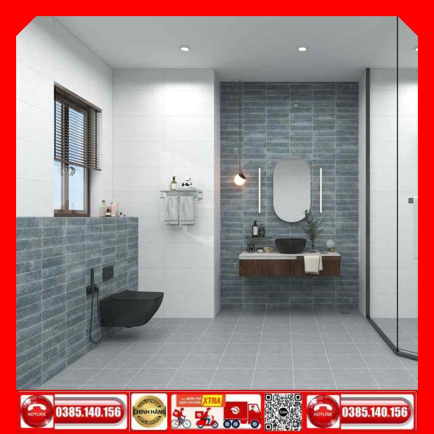 Gạch Mosacic 75x300 Prime 18E08 thanh xám bóng