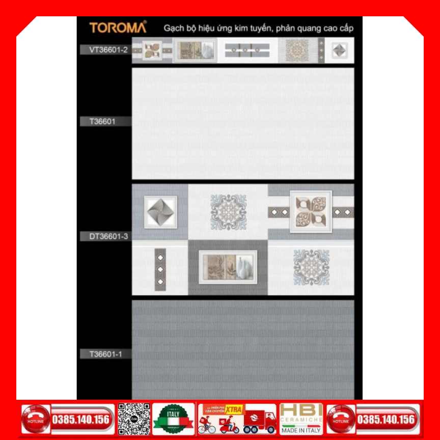 Gạch ốp tường 30x60 Toroma T36601 Vinceramic