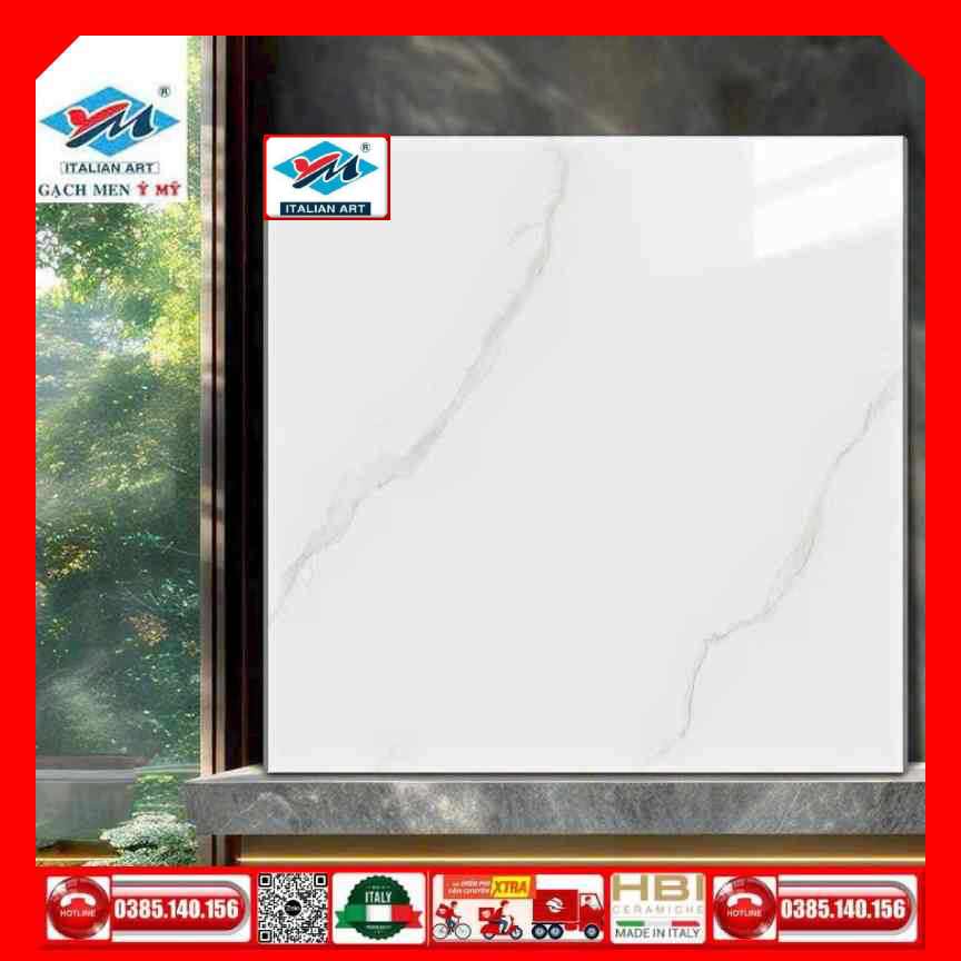 Gạch 60x60 Ý Mỹ N68066R Granite trắng vân xám