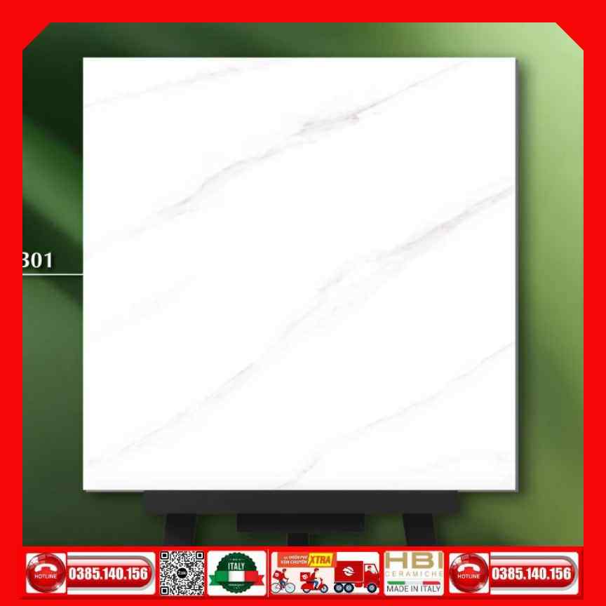 Gạch 60x60 Ý Mỹ GT66B01 Trắng Xám