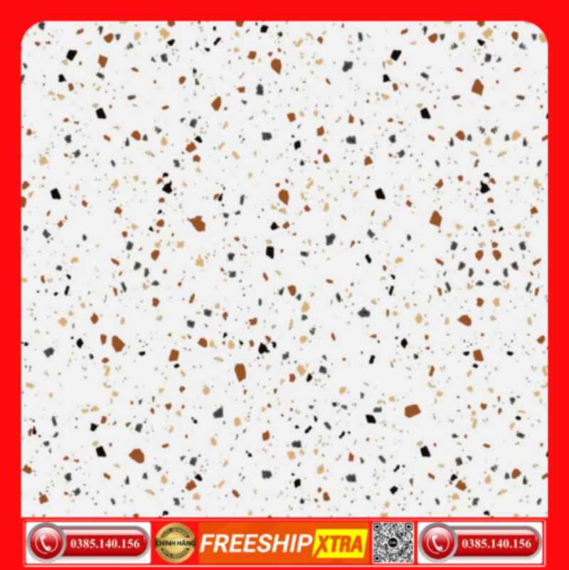 Gạch 60x60 Granite vân Terrazzo VIN6676 màu trắng sáng