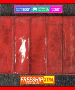 Gạch mosaic 10x30 hình chữ nhật màu đỏ VINS1310