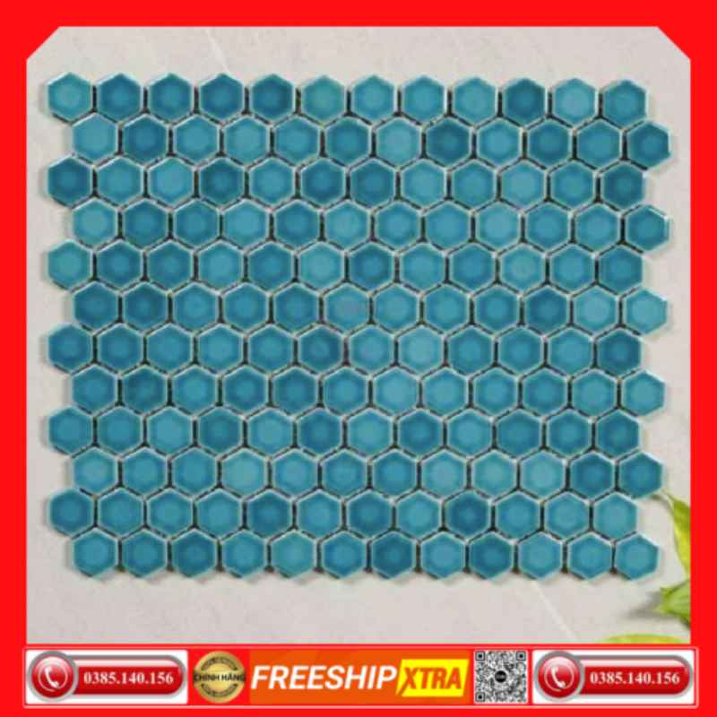 Gạch Mosaic Prime 023026-50100 lục giác xanh biển