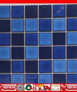 Gạch Mosaic gốm men rạn xanh biển hồ bơi VINGM4808
