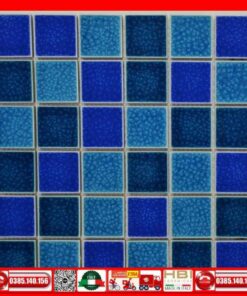 Gạch Mosaic gốm men rạn xanh biển đậm-nhạt VINGM48084